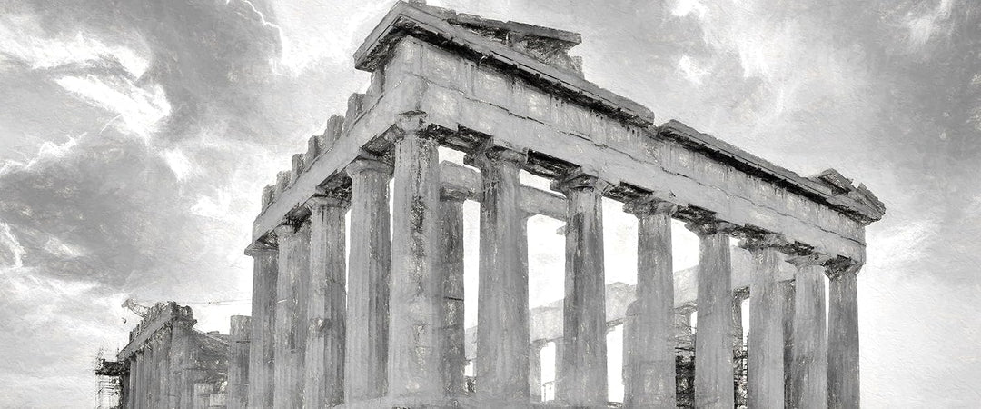 Glasbild Panorama | Wandbild aus Echtglas | Akropolis in Athen | 120x50 cm | inkl. Aufhängung und Ab