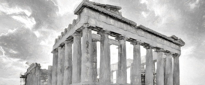 Glasbild Panorama | Wandbild aus Echtglas | Akropolis in Athen | 120x50 cm | inkl. Aufhängung und Ab