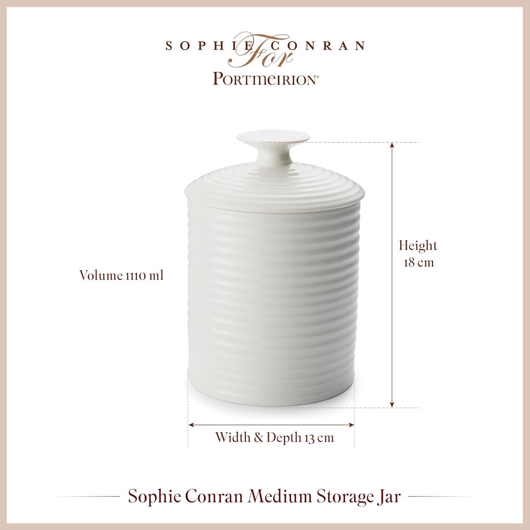 Portmeirion Home & Gifts Sophie Conran Weisser Kanister mit Deckel, eins (Weiss, eins)