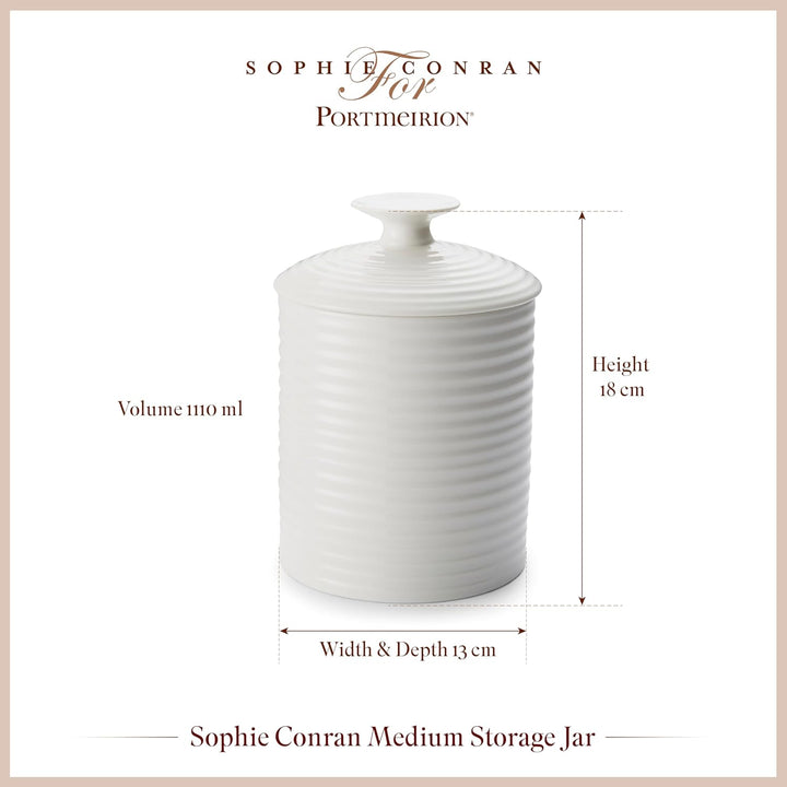 Portmeirion Home & Gifts Sophie Conran Weisser Kanister mit Deckel, eins (Weiss, eins)