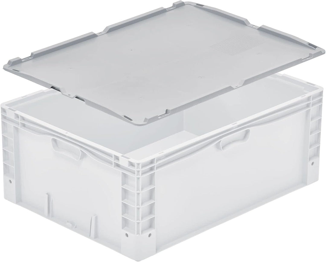 SuperSparSet 2x Auflagedeckel für Euro-Norm Grossbehälter | BxT 60x80cm | Grau | Eurobox, Transportb