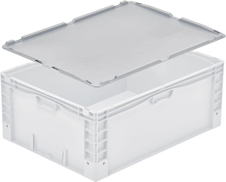 SuperSparSet 2x Auflagedeckel für Euro-Norm Grossbehälter | BxT 60x80cm | Grau | Eurobox, Transportb