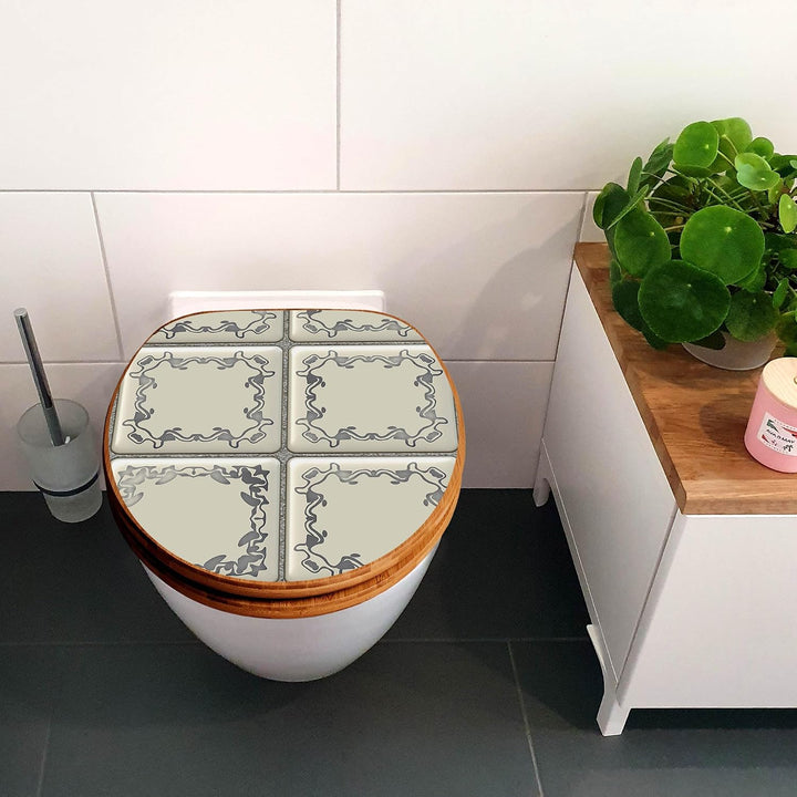 banjado Design WC Sitz Bambus Absenkautomatik 45,8x37,5cm - Toilettendeckel mit Absenkautomatik Holz