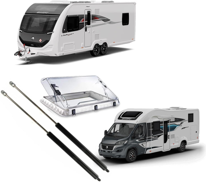 Zwei Gasfedern kompatibel mit Seitz Dometic Heki 2 Skylight. Zubehör für Wohnwagen., Nur Gasfedern.