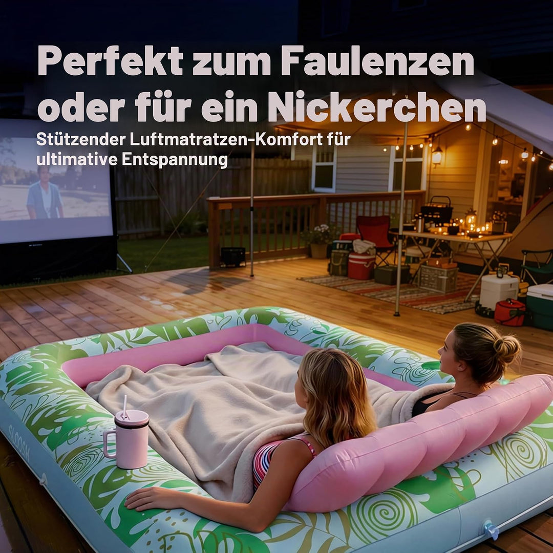 SLOOSH Aufblasbare Tanning Pool, 70" x 46"/ 85" x 57" Grosse aufblasbarer Luftmatratze für Erwachsen