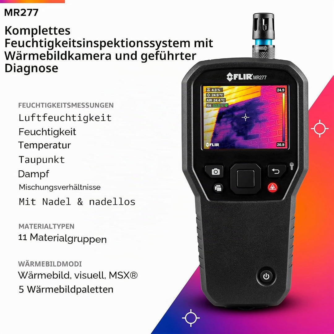 FLIR MR277 Materialfeuchtemessgerät integrierte Wärmebildkamera, Temperaturmessung, Berührungslose I