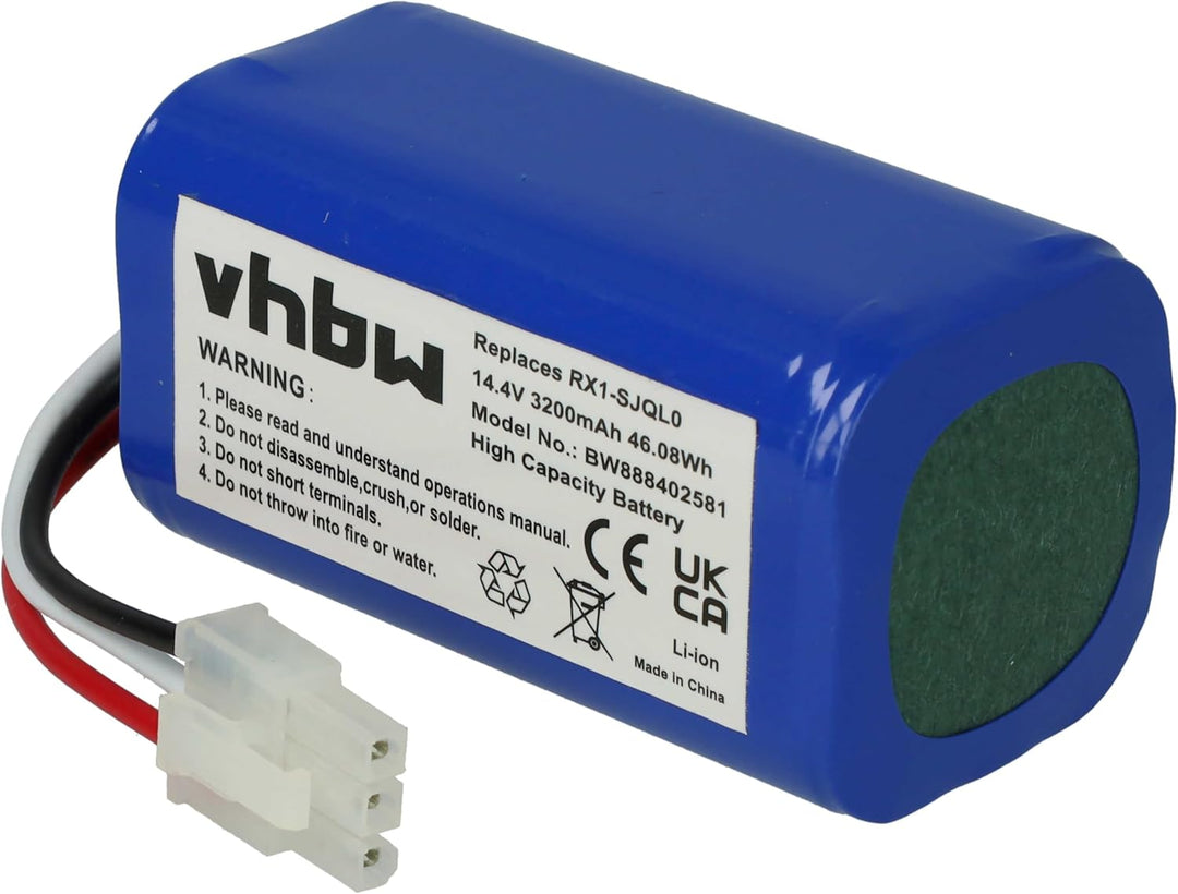 vhbw Akku kompatibel mit Yujin Robot iClebo Smart YCR-M05-10, YCR-M04-1 Saugroboter (3200 mAh, 14,4