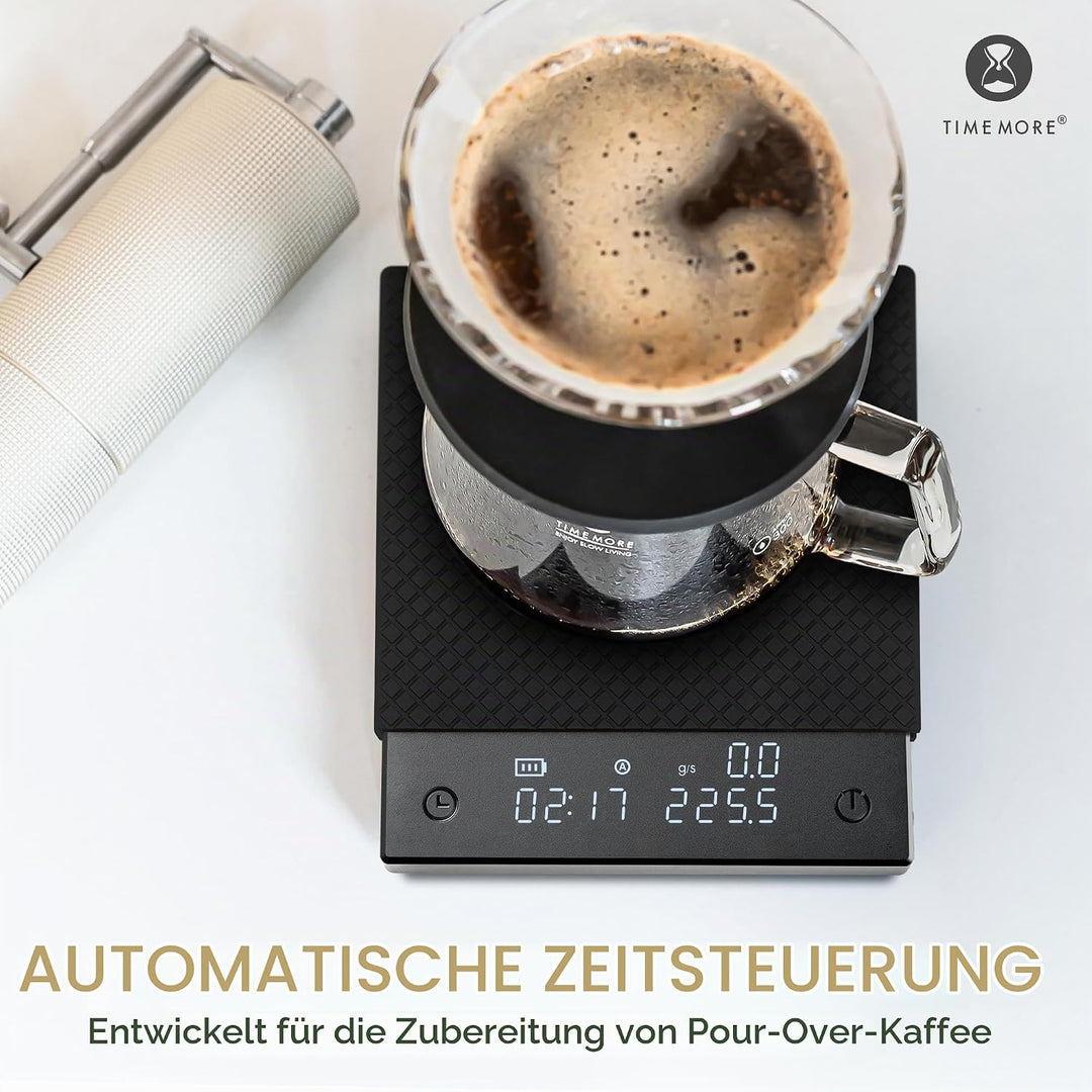TIMEMORE Digitale Kaffeewaage Black Mirror Basic Pro, Durchflussmessung, Barista-Waage mit Timer, Po