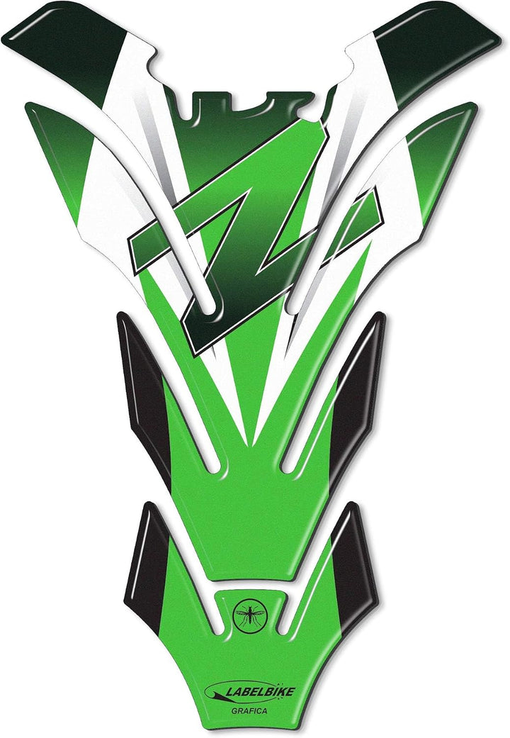 LABELBIKE 3D Aufkleber Motorrad Tankpad kompatibel mit Kawasaki | Z750 Z1000 Z 750-1000, Harzschutz,