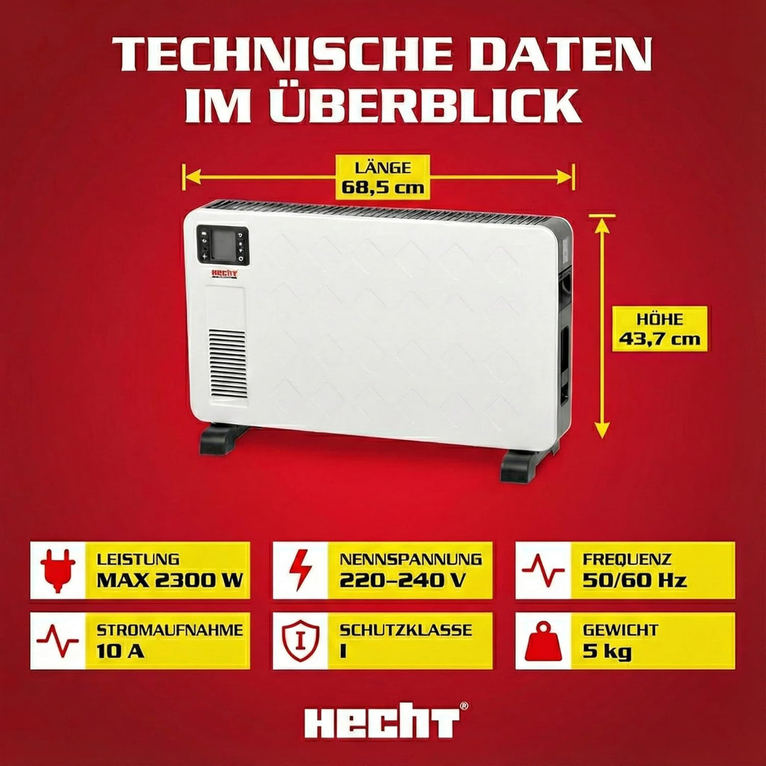 Hecht Elektroheizung (Brandneue Version) - Heizgerät für eine schnelle und wohlfühlende Wärme – Stro