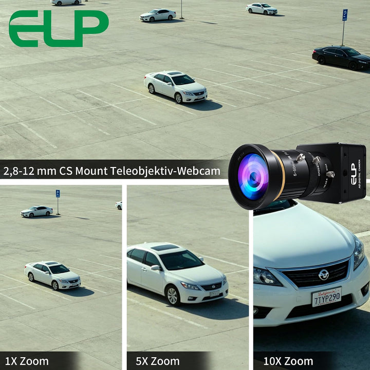 G ELP High Speed Global Shutter USB3.0 Zoom Kamera, 720P/200fps, 1200P/120fps, 5-50mm 10X Zoom Webca