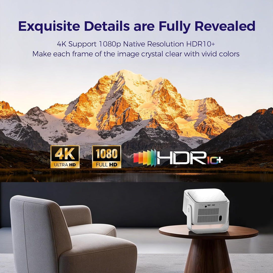 Beamer [Google TV 50000+ Apps & 4K 8K Support 1080p Native Auflösung & Automatische Bildschirmkorrek