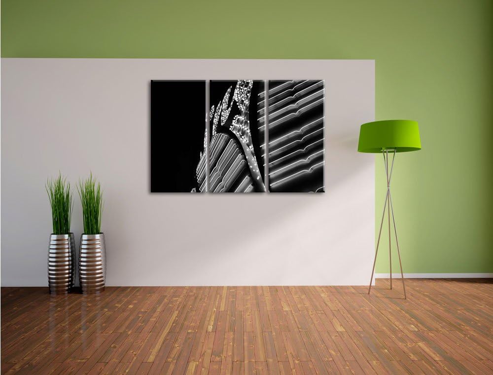Pixxprint Dark Lichtreklame als Leinwandbild/Grösse: 3 Teilig (120x80) / Wandbild/Kunstdruck/fertig