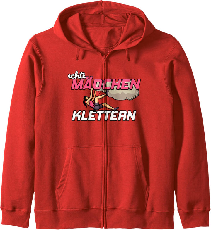 "Echte Mädchen Klettern" - Bouldern Felsen Berge Geschenk Kapuzenjacke