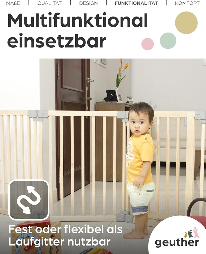Yoko Kinderschutzgitter Holz 95-260 cm I Kaminschutzgitter flexibel freistehend oder Wandmontage I S