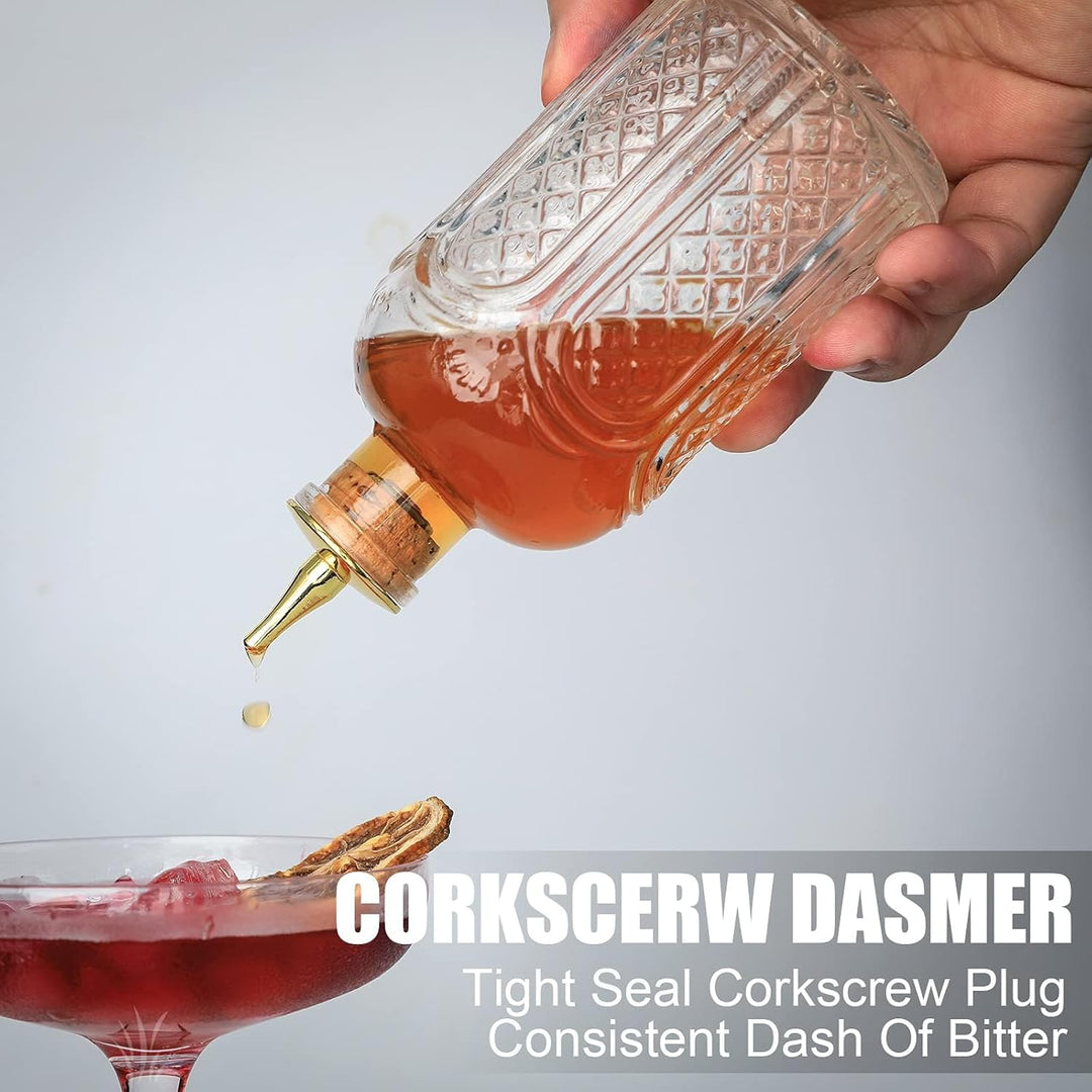 Suprobarware Bitter-Flasche für Cocktails, Glasflaschen, mit Armaturenbrett, ideal für Barkeeper, Ha