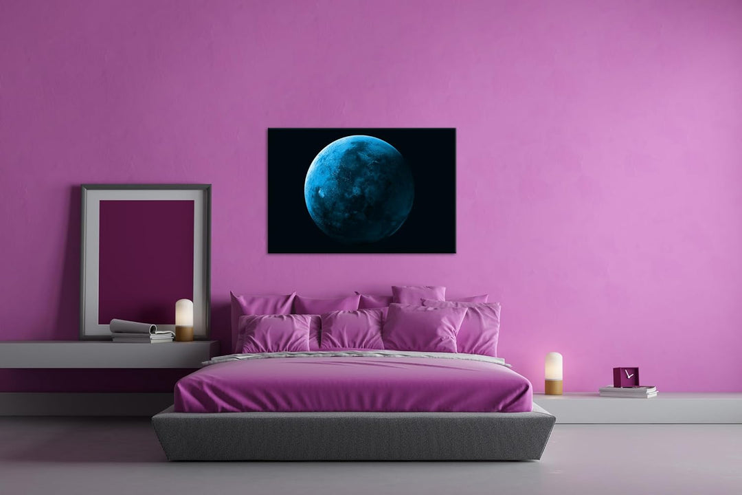 deyoli Planet Mars Format: 80x60 cm Effekt: Monocrome Blau als Leinwandbild, Motiv fertig gerahmt au