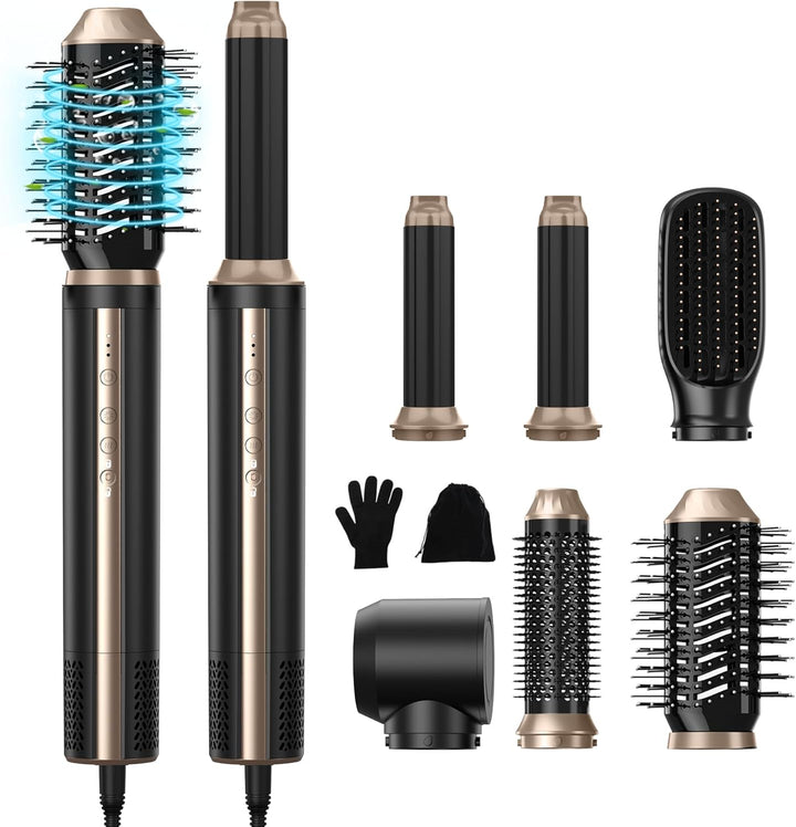 Airstyler 6 in 1 Hairstyler, 1400w Ionen Föhn, 110000 U/Min Multifunktionaler Lockenstab Automatisch