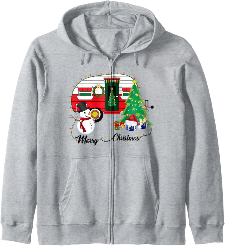Weihnachten Wohnmobil Feiertag Lichter Dekorationen Kapuzenjacke