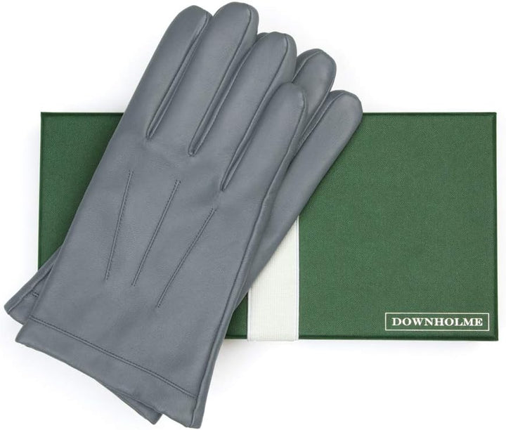 Downholme Touchscreen-Lederhandschuhe mit Innenfutter aus Kaschmir für Herren S Grau, S Grau