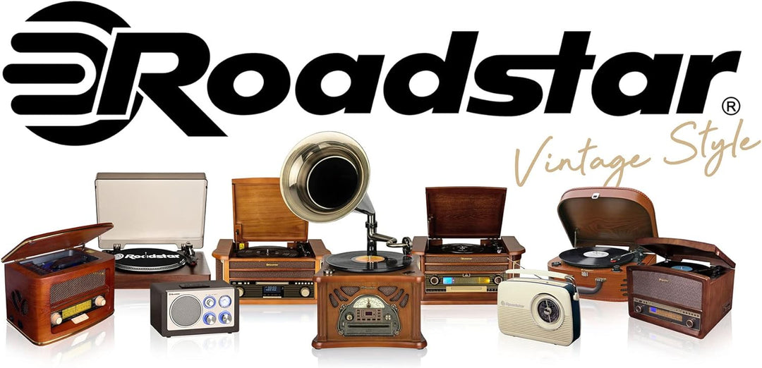 Roadstar Nostalgie Retro-Radio mit Bluetooth und CD MP3 Player im Holzgehäuse mit Weck-Funktion (DAB