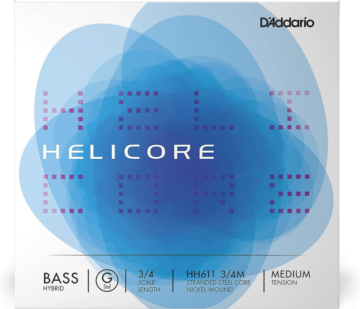D'Addario HH611-3/4M Helicore Hybrid Einzelsaite 'G' Nickel umsponnen 3/4 Medium G String Mittlere S