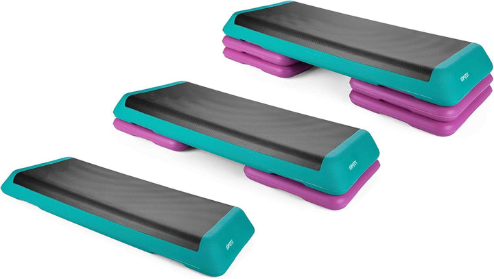 Queenfit Aerobic Step - Der ideale Stepper für Zuhause, Treppensteiger Fitnessgerät mit 3-Stufen-Höh