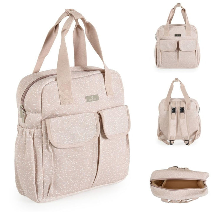 Cangaroo Wickeltasche Mivida Clips Wickelunterlage Reissverschluss Schultergurte beige, Beige