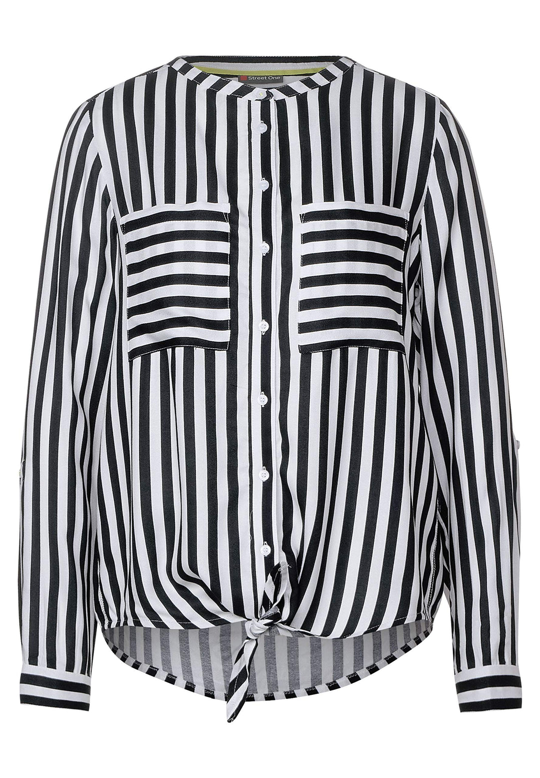 STREET ONE Damen 342166 Streifenbluse Bluse, neo Grey, 36