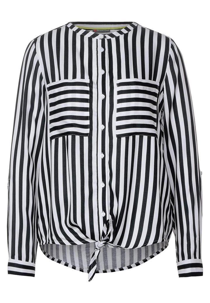 STREET ONE Damen 342166 Streifenbluse Bluse, neo Grey, 36