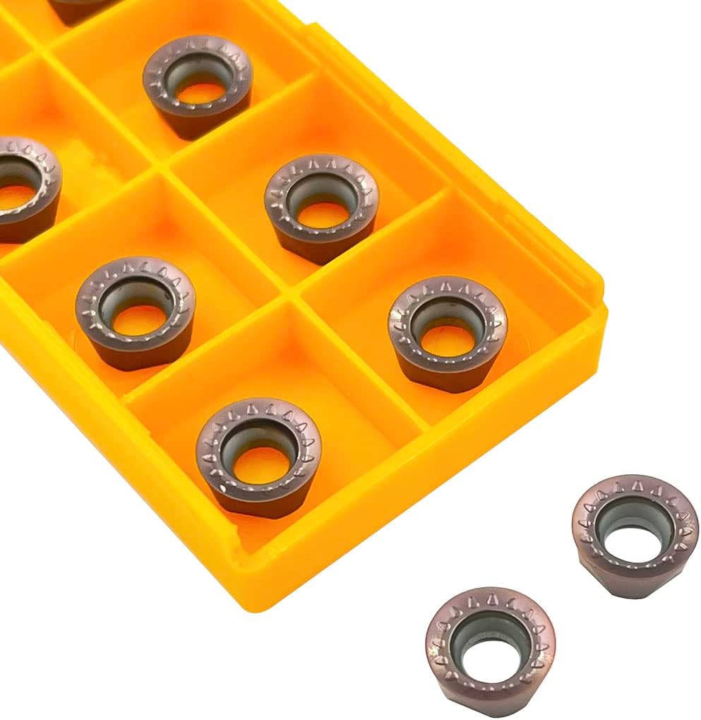 ASZLBYM 11 Stück RPMT10T3 MOE R5 Wendeschneidplatten-Fräseinsätze Klingenfräser mit 5/8"/16 mm SRDPN