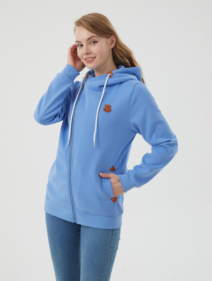 Newbestyle Damen Jacke Sweatjacke Hoodie Oberteile Kapuzenpullover Blauer See XS, Blauer See XS