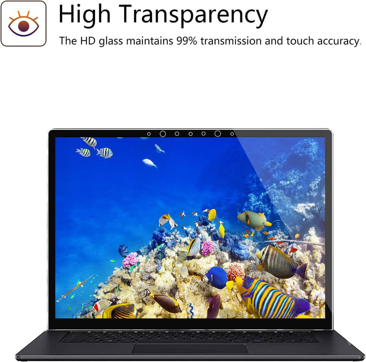 MEGOO [2 Stück] Surface Laptop 5 Displayschutzfolie, Gehärtetem Glass, HD-Klar, Reibungslose Berühru