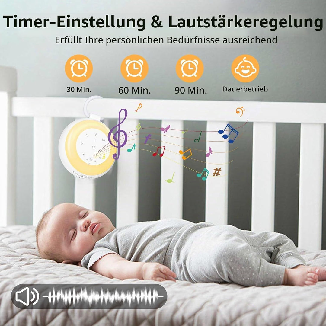White Noise Machine Baby, GuKKK Tragbare Einschlafhilfe Babys mit Weissem Rauschen&amp;Beruhigende Kläng