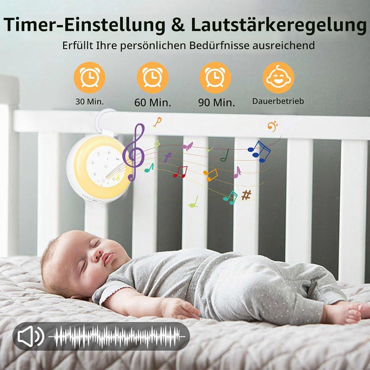 White Noise Machine Baby, GuKKK Tragbare Einschlafhilfe Babys mit Weissem Rauschen&amp;Beruhigende Kläng