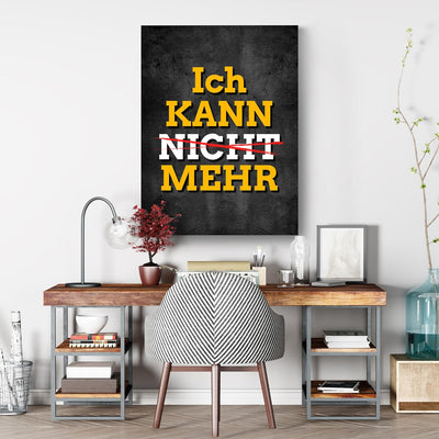 wandmotiv24 Leinwand-Bilder Motivation, Grösse 60x45cm, Hochformat, ich kann mehr, Spruch auf Leinwa