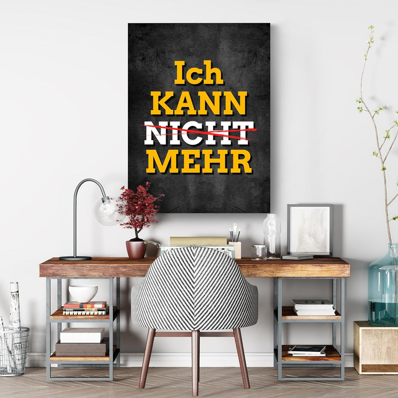 wandmotiv24 Leinwand-Bilder Motivation, Grösse 60x45cm, Hochformat, ich kann mehr, Spruch auf Leinwa