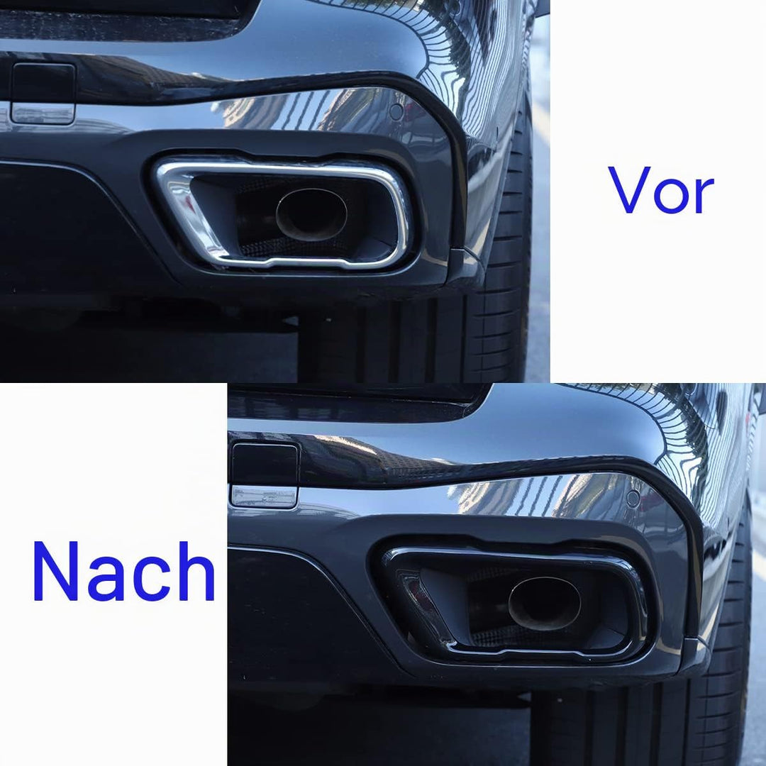 METYOUCAR Edelstahl Aussenzubehör Auspuffendrohr Dekoration Rahmen Abdeckung Blenden für X5 G05 X7 G
