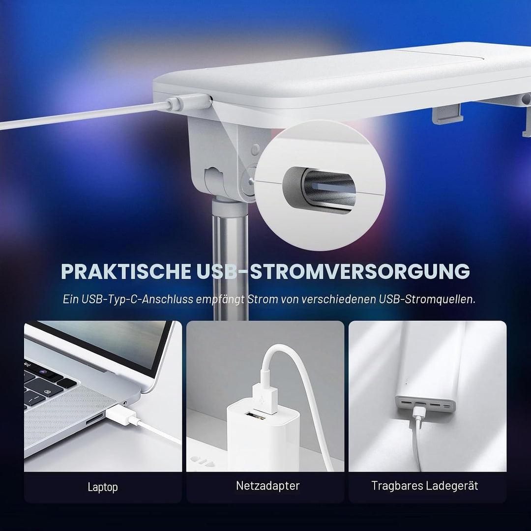 NEEWER Entry Level Version Tisch Ständer, 4W Overhead Smartphones Mount, klappbar, mit LED Licht/Fer