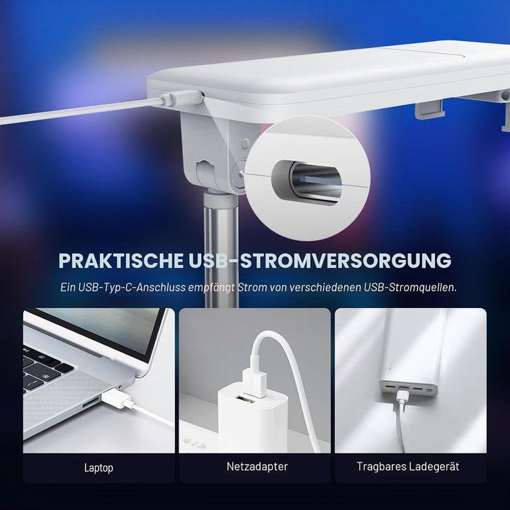 NEEWER Entry Level Version Tisch Ständer, 4W Overhead Smartphones Mount, klappbar, mit LED Licht/Fer