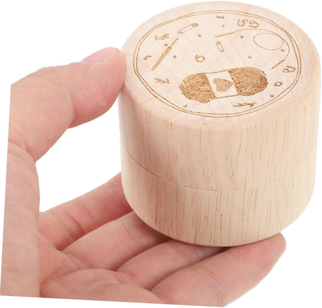 Cabilock 2 Stück Holzkästchen Rund mit Deckel Kleine Holzbox zur Aufbewahrung von Schmuck und Marker