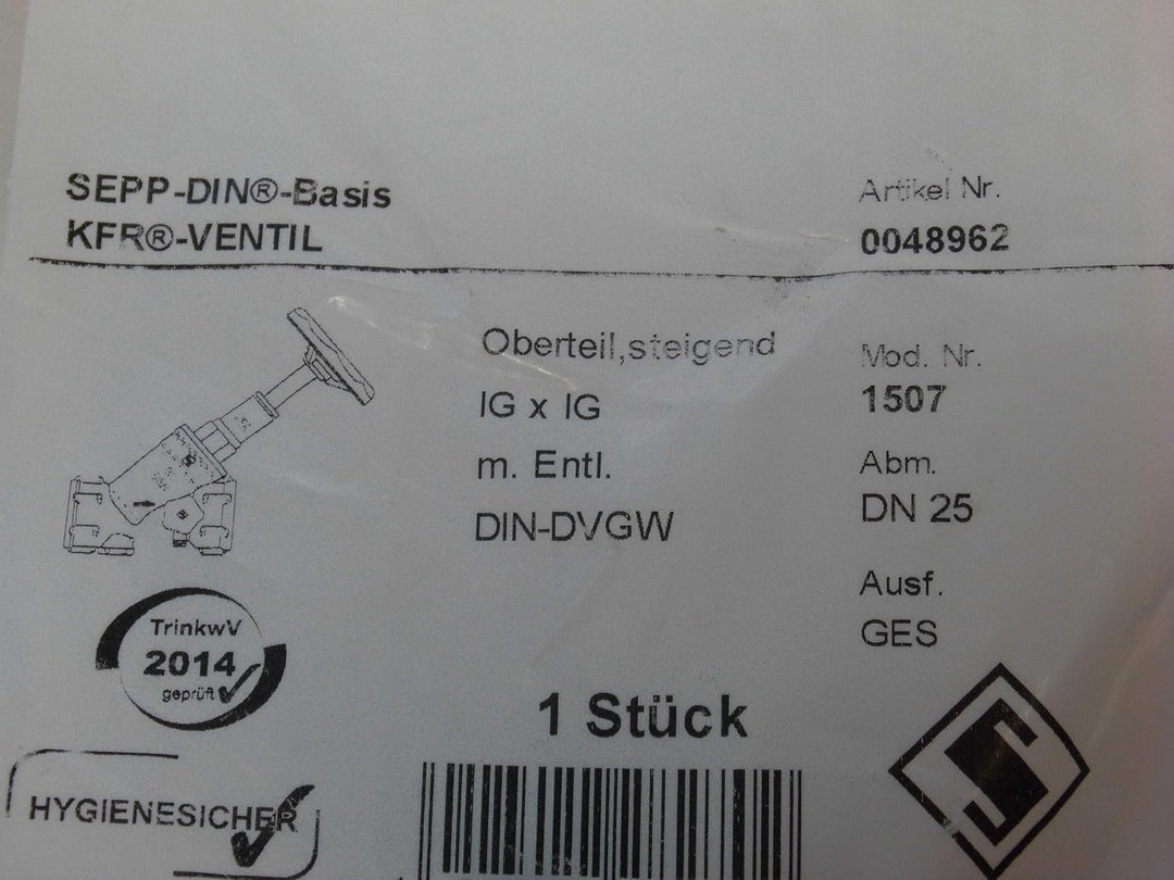 Seppelfricke KFR-Ventil DN 25 Oberteil steigend Modell 1507