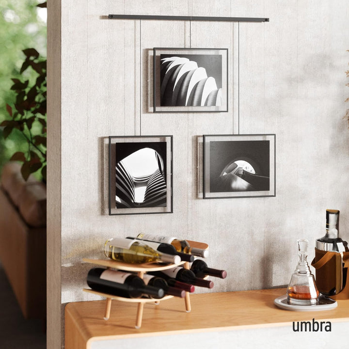 Umbra Exhibit Foto Collage Bilderrahmen - Flexibles Bilderrahmen-Set zur Horizontalen und Diagonalen