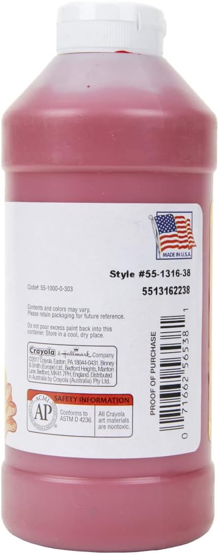 Washable Fingerpaint, Red, 16 oz