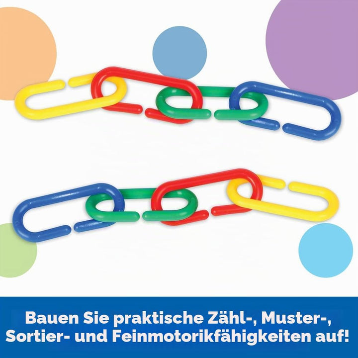 Learning Resources Link 'N' Learn Links – Kettenglieder in 4 Farben (Set mit 500 Stück)