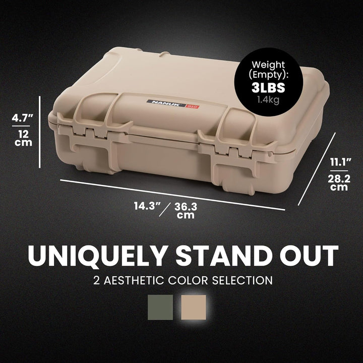 Nanuk 910 Wasserdichter Hartschalenkoffer Mit Plüschschaumeinlage - Braun Tan leer Etui, Tan leer Et
