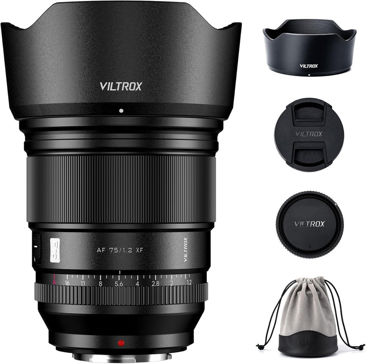 VILTROX 75mm f/1.2 XF-Objektiv für Fuji-X-Mount, F1.2 Weitwinkel-APS-C-Festbrennweitenobjektiv für F