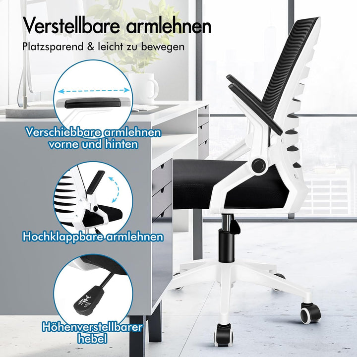 ALFORDSON Schreibtischstuhl, Hochwertiger Schaumstoff Sitz, Starke PP & Metall Konstruktion, S-Kurve