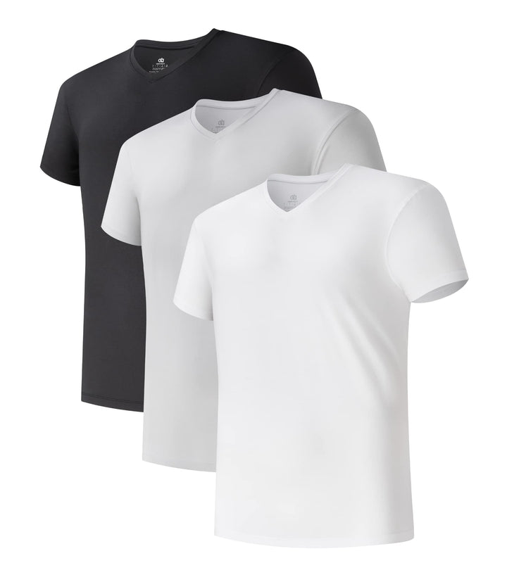 DAVID ARCHY Herren Unterhemd 2/3/5er Pack Atmungsaktive Business Unterhemd T-Shirts Weich Kurzarm Sh