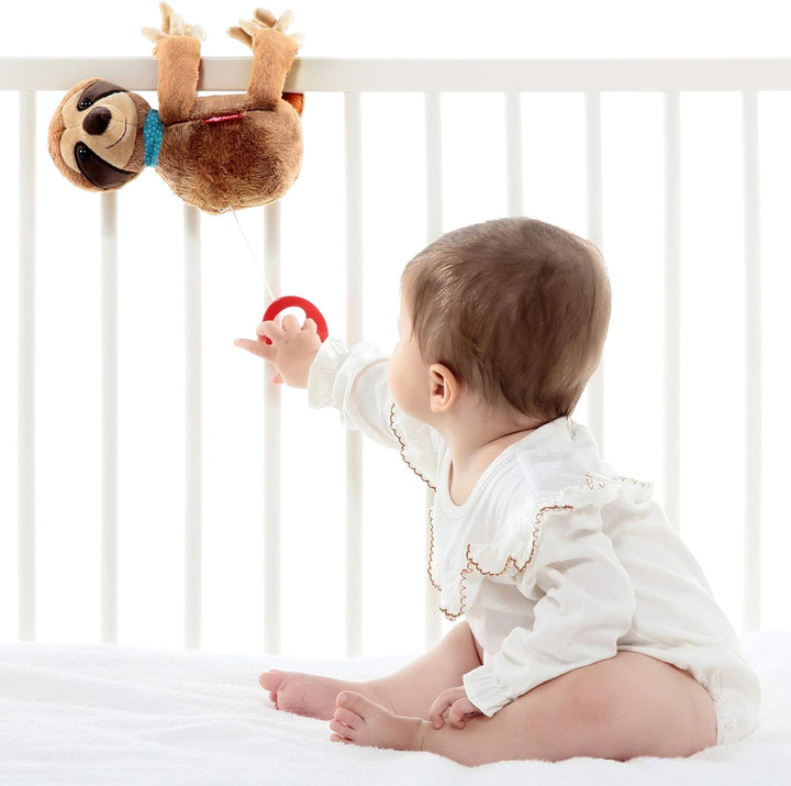SIGIKID 42417 Hängespieluhr Faultier Musik Mädchen und Jungen Babyspielzeug empfohlen ab Geburt brau
